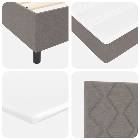 Box Spring Bed With Mattress & Led Taupe 160X200 Cm Fabric