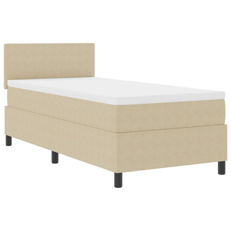 Box Spring Bed With Mattress Light Green Grey 80X200 Cm Corduroy Fabric