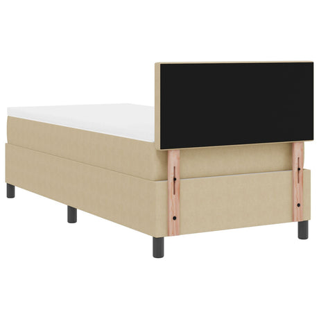 Box Spring Bed With Mattress Light Green Grey 80X200 Cm Corduroy Fabric