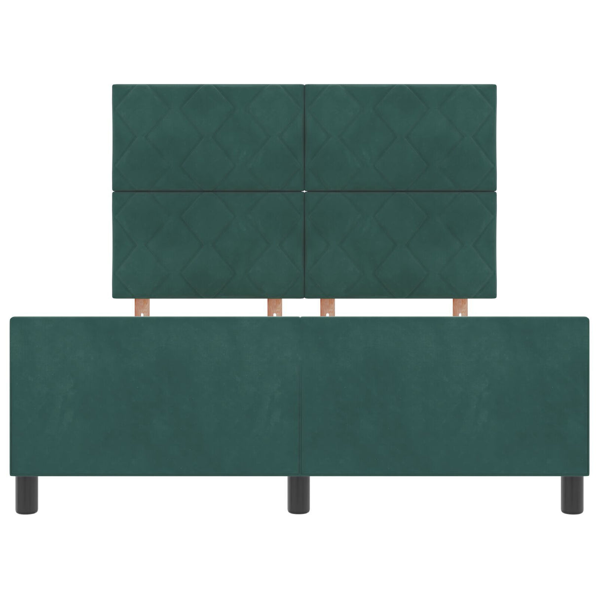 Bed Frame Dark Green 140X200 Cm Velvet