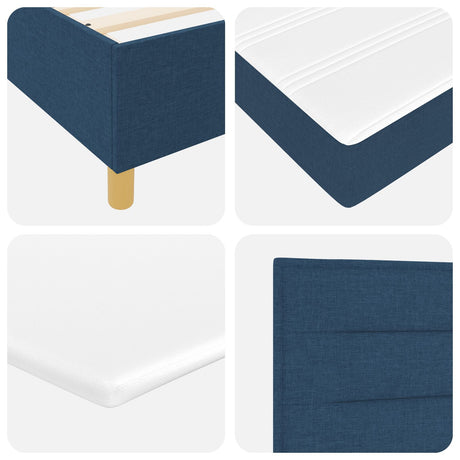 Box Spring Bed With Mattress & Led Blue 80X200 Cm Fabric