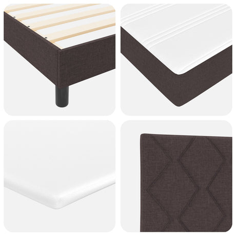 Box Spring Bed With Mattress & Led Dark Brown 90X200 Cm Fabric