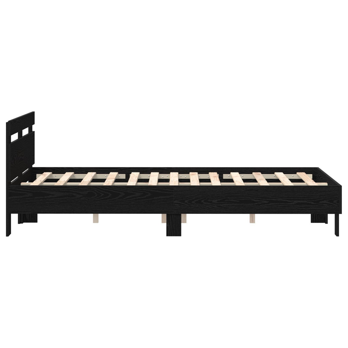 Solid Bed Frame Black Oak Solid Wood 120 X 200 Cm Durable