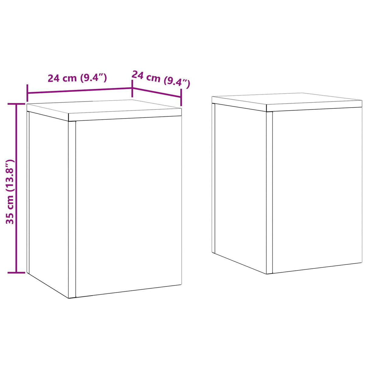 Outdoor Plant Stands Pillar 2 Pcs 24X24X35 Cm Steel
