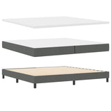 Box Spring Bed With Mattress Dark Grey 200X200 Cm Fabric,  Headboard Diamond Blocks Design Dark Grey 200 Cm Fabric