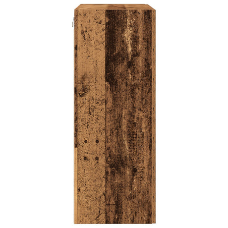Wall-Mounted Cabinet With Glass Doors Old Wood 69,5X34X90 Cm