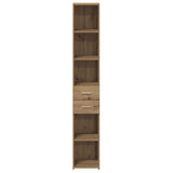 Highboard Black Oak 30X42,5X185 Cm Engineered Wood