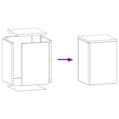 Outdoor Plant Stands Pillar 2 Pcs 24X24X35 Cm Steel