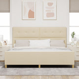 Bed Frame Cream 200X200 Cm Fabric