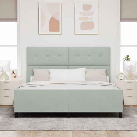 Bed Frame Light Grey 180X200 Cm Velvet