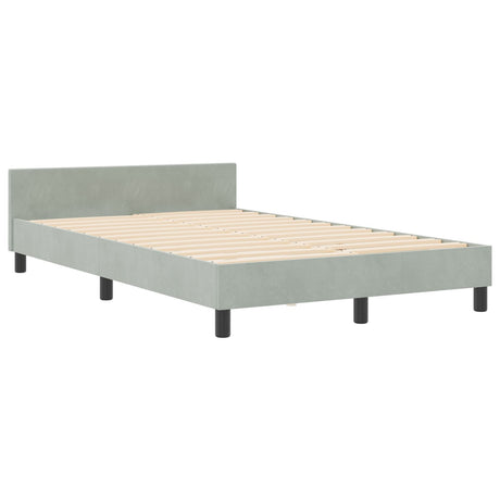 Bed Frame Light Grey 120X200 Cm Velvet