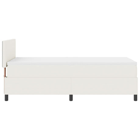 Box Spring Bed With Mattress Cream 80X200 Cm Corduroy Fabric