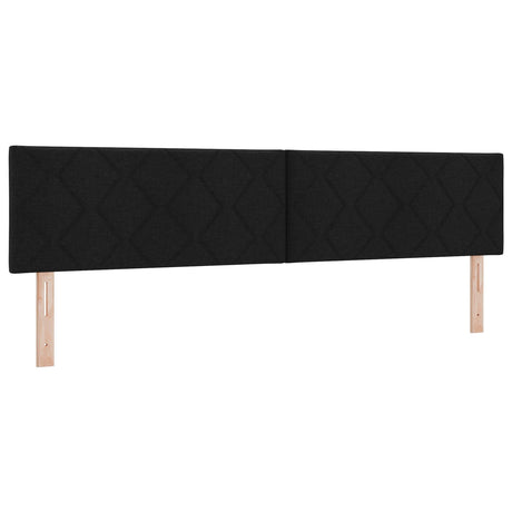 Box Spring Bed With Mattress & Led Black 200X200 Cm Fabric