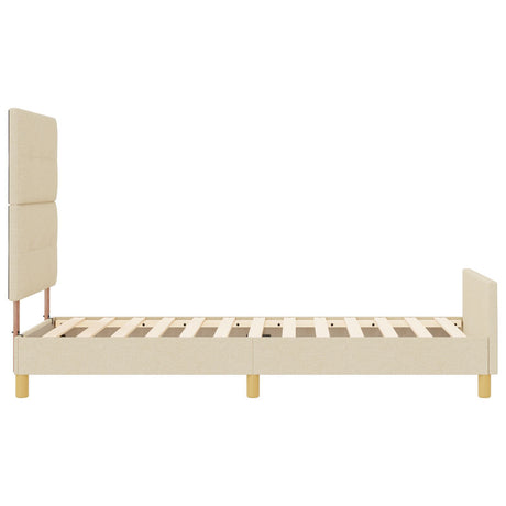 Bed Frame Cream 90X190 Cm Fabric