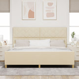 Cream Fabric Bed Frame 200X200 Cm
