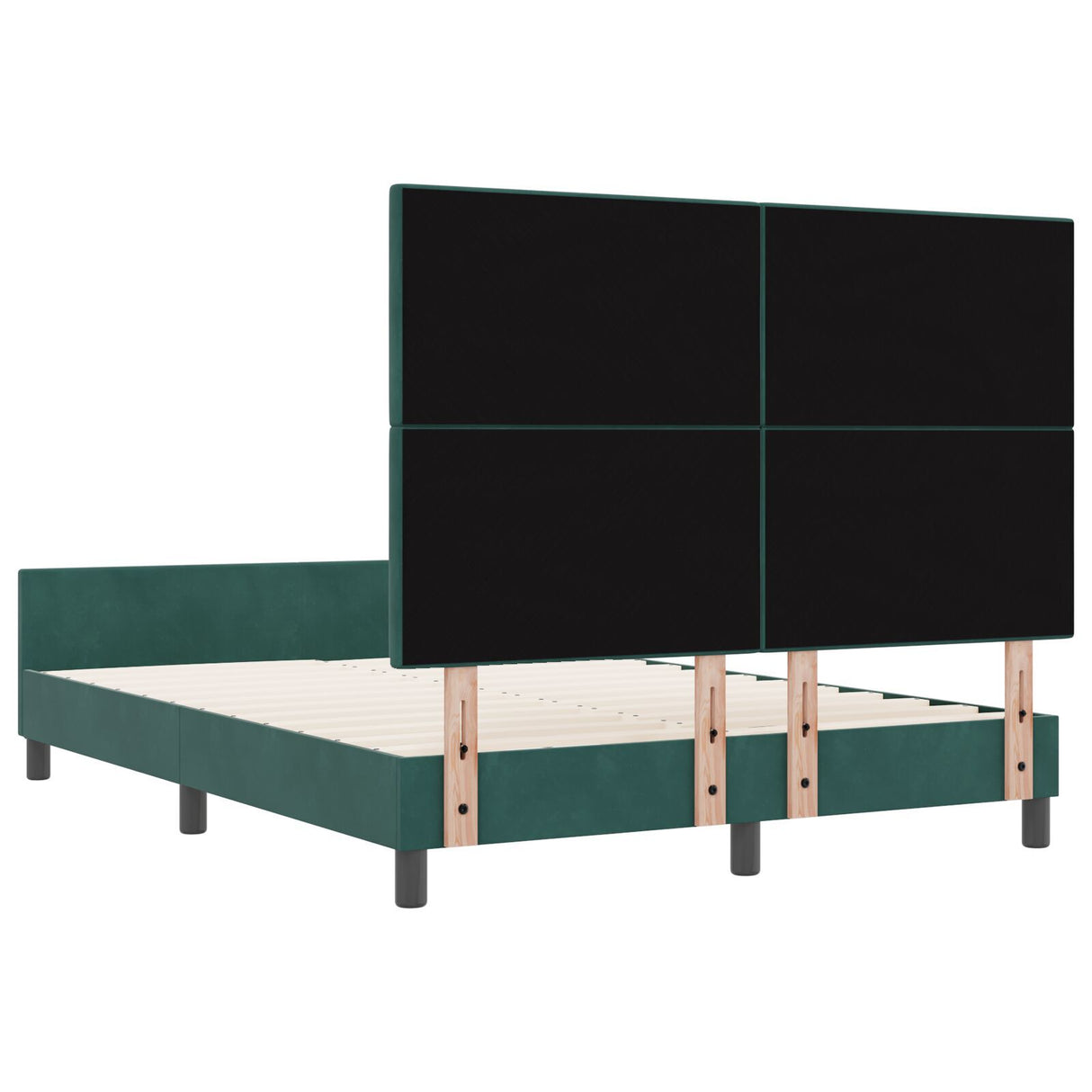 Bed Frame Dark Green 140X200 Cm Velvet