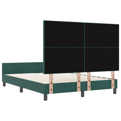 Bed Frame Dark Green 140X200 Cm Velvet