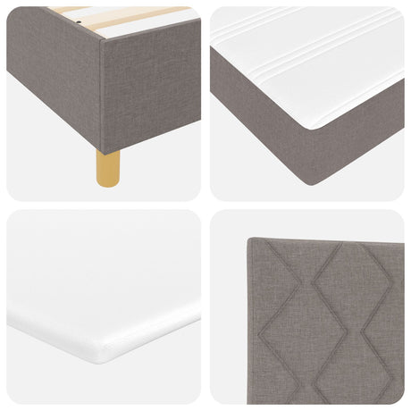 Box Spring Bed With Mattress & Bench Taupe 80X200 Cm Fabric