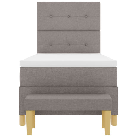 Box Spring Bed With Mattress & Bench Taupe 80X200 Cm Fabric