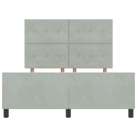 Bed Frame Light Grey 140X200 Cm Velvet
