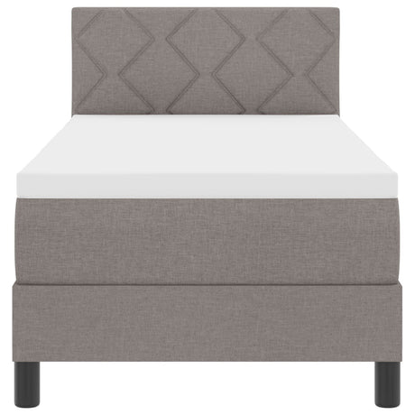 Box Spring Bed With Mattress & Led Taupe 80X200 Cm Fabric