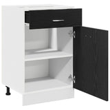 Black Oak Drawer Cabinet - 50X46X81.5 Cm, Made With Engineered Wood