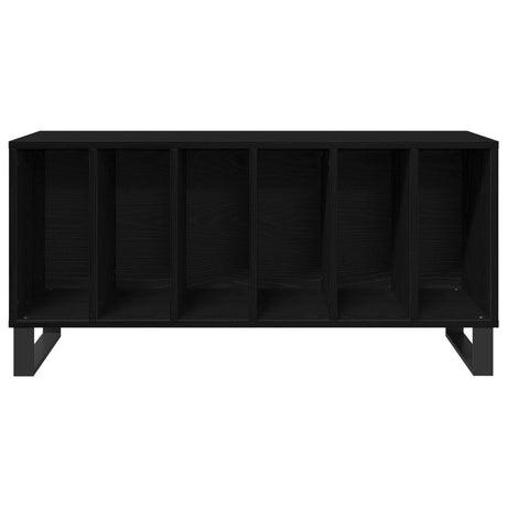 Record Cabinet Black Oak 100X38X48 Cm Engineered Wood