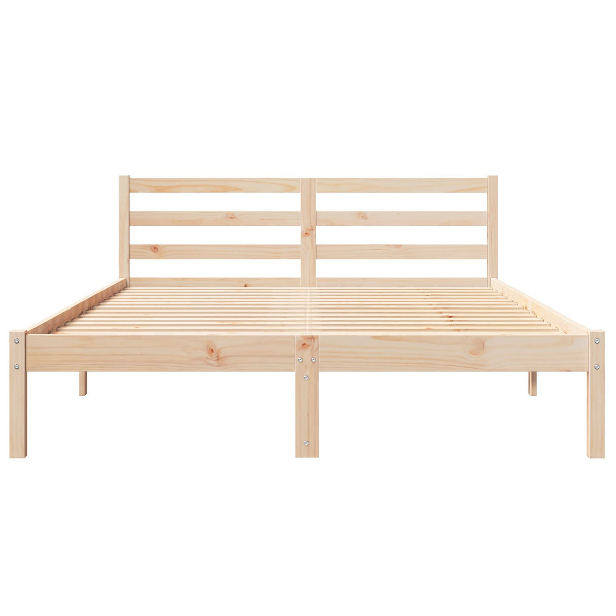 Bed Frame With Headboard 140X210 Cm Solid Wood Pine