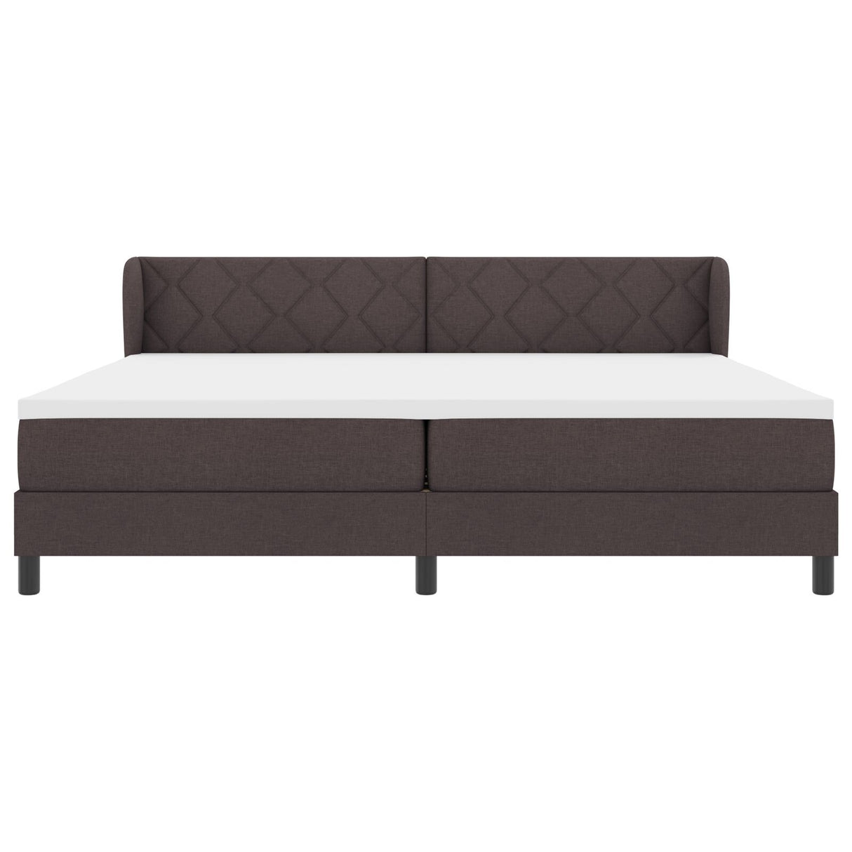 Box Spring Bed With Mattress Dark Brown 200X200 Cm Fabric