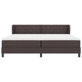 Box Spring Bed With Mattress Dark Brown 200X200 Cm Fabric
