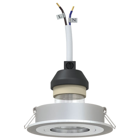 Recessed Spotlights 24 Pcs Round Gu10 Silver Ø91 Mm