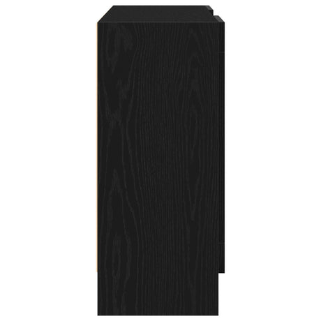 Black Oak Sideboard 120X30.5X70 Cm Engineered Wood