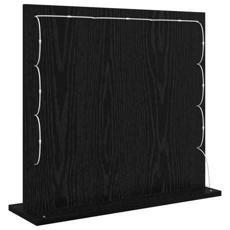 Vanity Mirror With Led Lights Black Oak 60X55X18 Cm