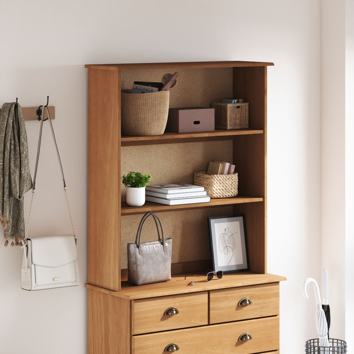 Hutch &quot;Askim&quot; 91X30X104 Cm Solid Wood Pine