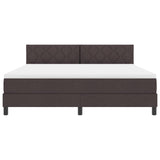 Box Spring Bed With Mattress & Led Dark Brown 180X200 Cm Fabric