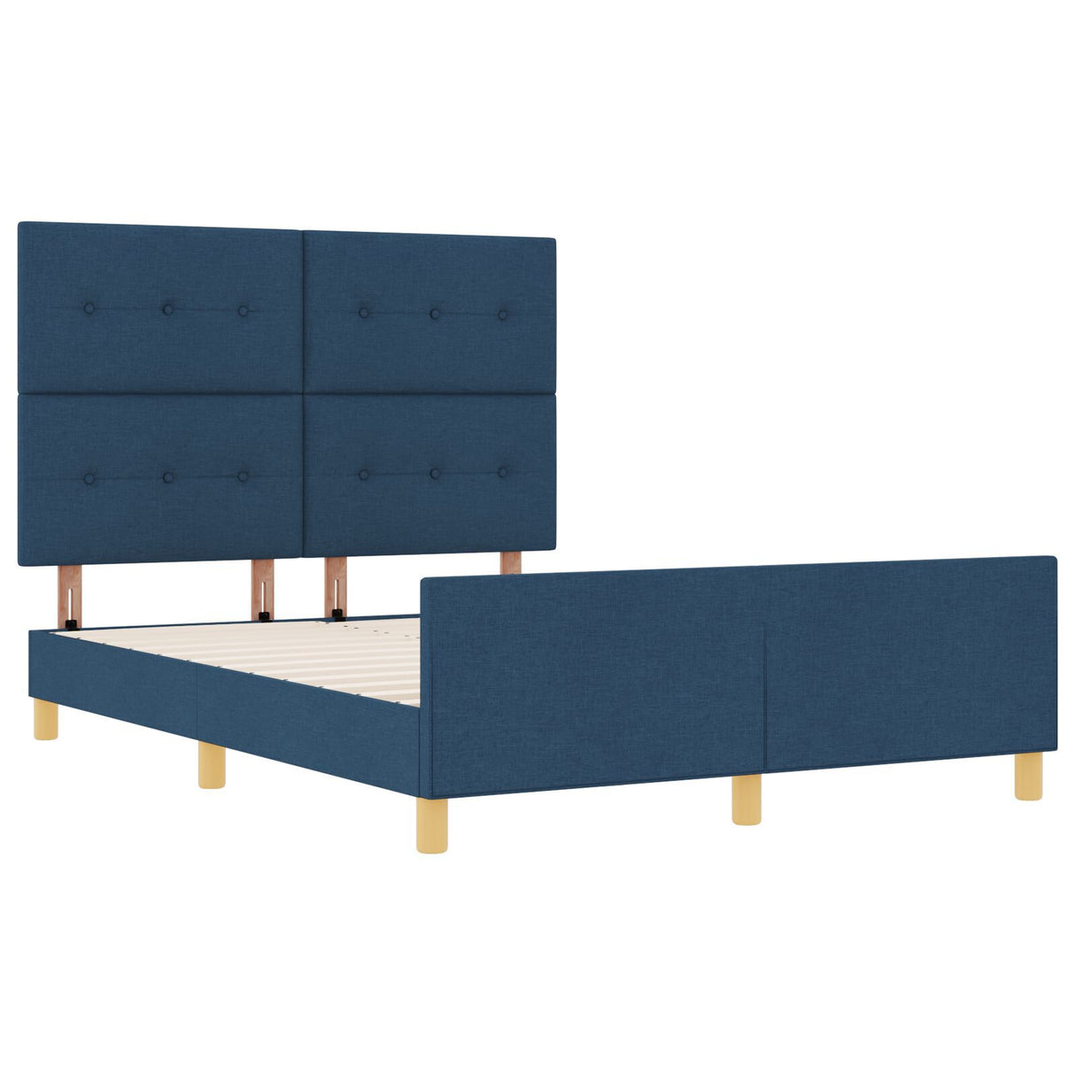 Bed Frame Blue 160X200 Cm Fabric