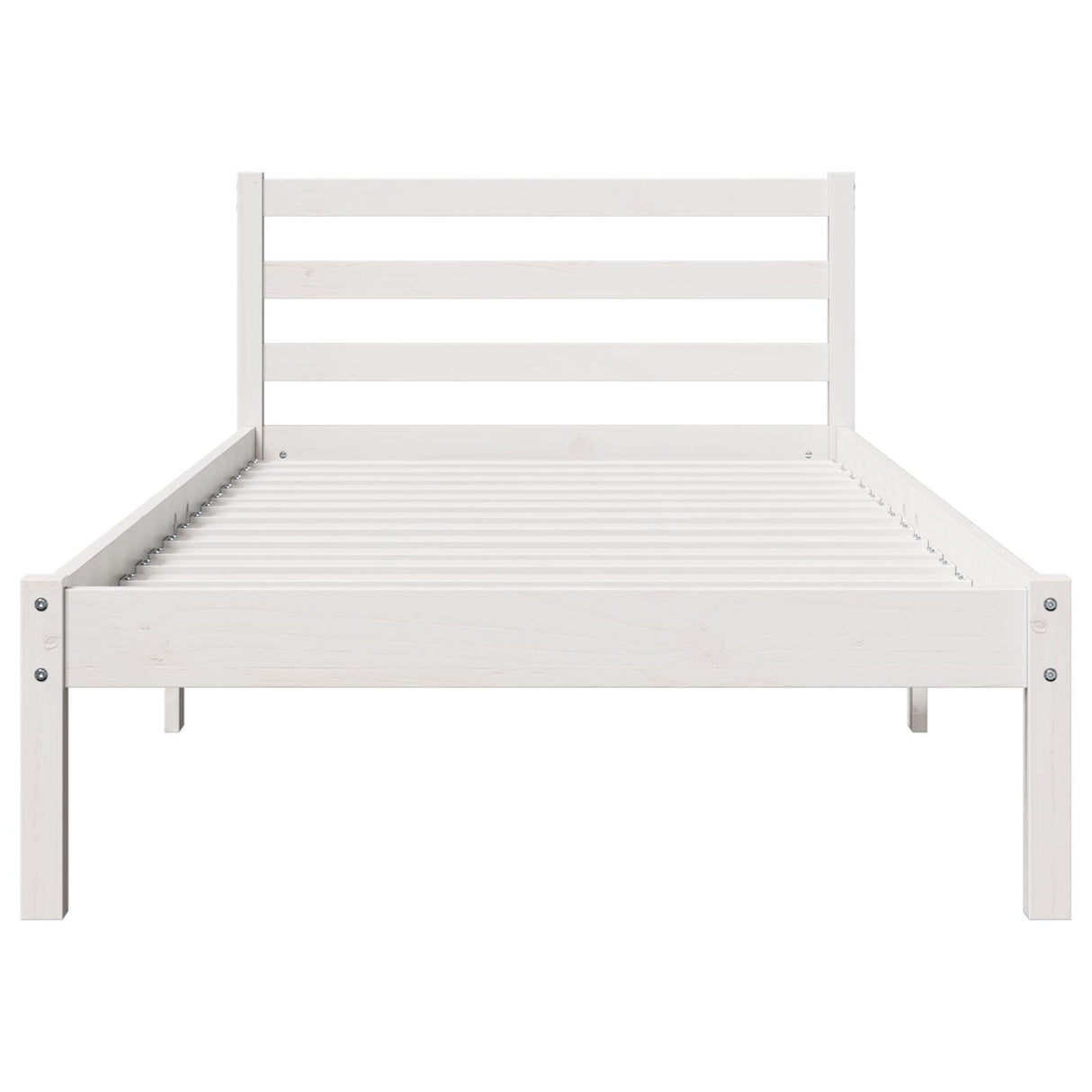 Bed Frame With Headboard White 90X210 Cm Solid Wood Pine
