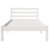 Bed Frame With Headboard White 90X210 Cm Solid Wood Pine