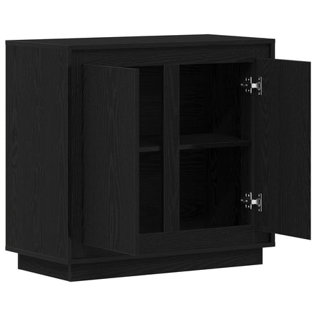 Sideboard Black Oak 80X34X75 Cm Engineered Wood