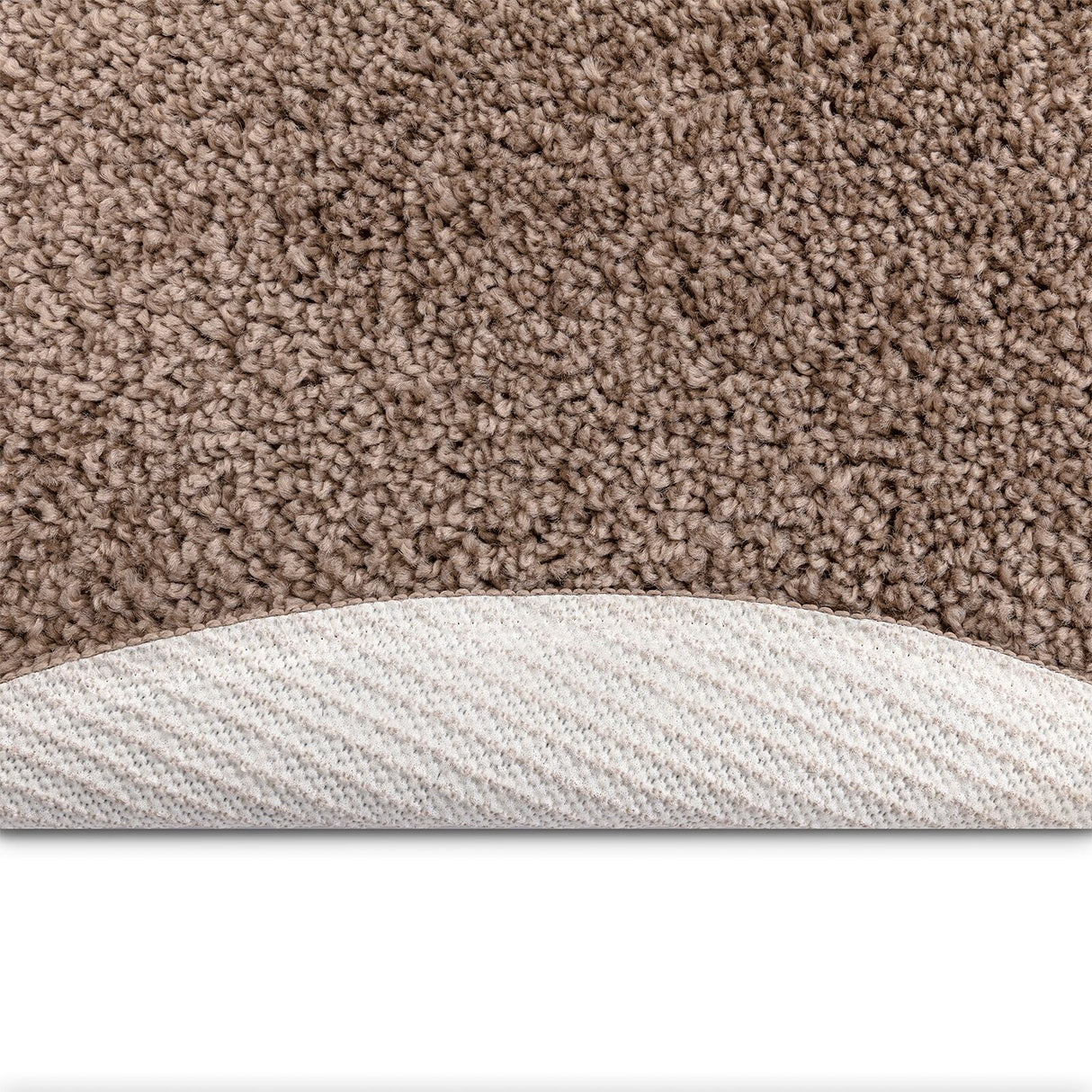 Shaggy Rug With Latex Backing Brown Ø90 Cm