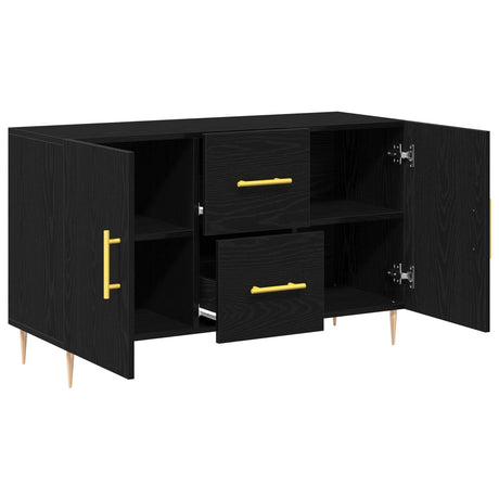 Sideboard Black Oak 100X36X60 Cm Engineered Wood