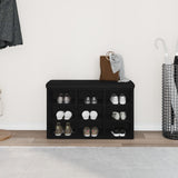 Storage Bench Black Oak 80X30X48 Cm Engineered Wood