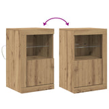 Side Cabinets With Led Lights 2 Pcs Artisan Oak 41X37X67 Cm