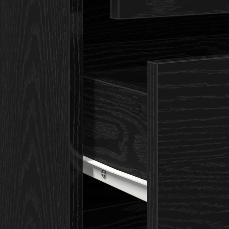 Chest Of Drawers Black Oak 60X41X76 Cm Engineered Wood
