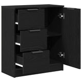 Black Oak Sideboard 60X30X70 Cm Made From Engineered Wood