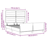 Bed Frame In Taupe, 160X200 Cm Fabric