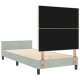 Bed Frame Light Grey 100X200 Cm Velvet