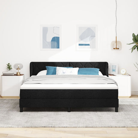 Box Spring Bed With Mattress Black 180X200 Cm Fabric