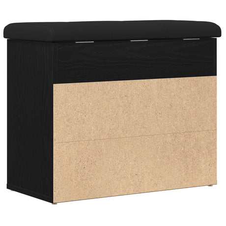 Storage Bench Black Oak 60X30X48 Cm Engineered Wood