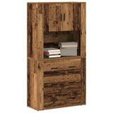 Highboard Old Wood 80X33X150 Cm Engineered Wood